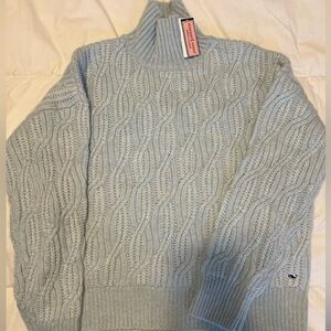 Vineyard Vines Women’s Soft Blue Turtleneck Sweater